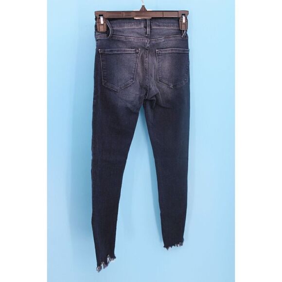 Frame Denim Jeans Womens 24 Blue Raw Hem Le Skinny Jeanne Distressed Ladies - Picture 4 of 8